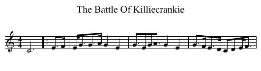 The Battle Of Killiecrankie - staff notation