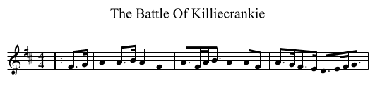 The Battle Of Killiecrankie - staff notation