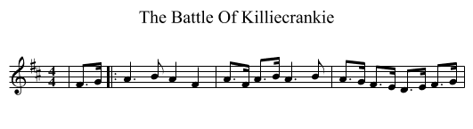 The Battle Of Killiecrankie - staff notation
