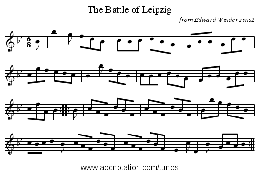 The Battle of Leipzig - staff notation