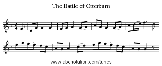 The Battle of Otterburn - staff notation