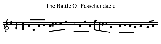 The Battle Of Passchendaele - staff notation