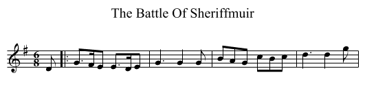 The Battle Of Sheriffmuir - staff notation