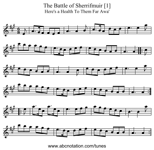 The Battle of Sherrifmuir [1] - staff notation