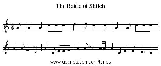 The Battle of Shiloh - staff notation