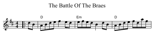 The Battle Of The Braes - staff notation
