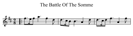 The Battle Of The Somme - staff notation