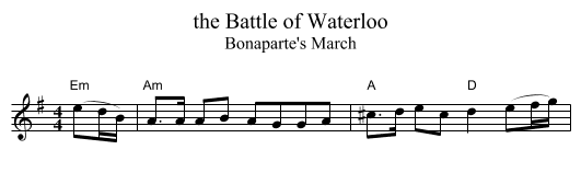 the Battle of Waterloo - staff notation