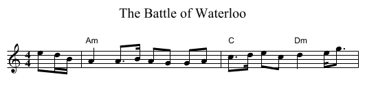 The Battle of Waterloo - staff notation
