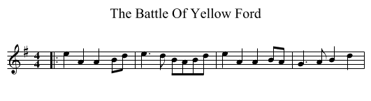 The Battle Of Yellow Ford - staff notation