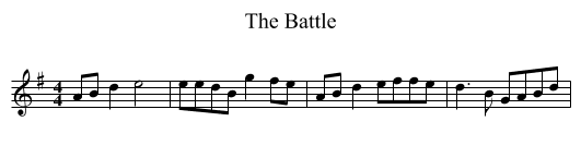 The Battle - staff notation