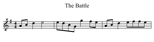The Battle - staff notation