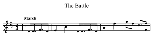The Battle - staff notation