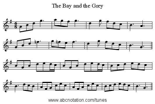 The Bay and the Grey - staff notation