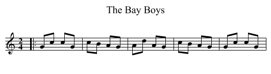 The Bay Boys - staff notation