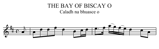 THE BAY OF BISCAY O - staff notation