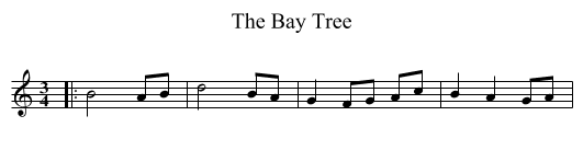 The Bay Tree - staff notation