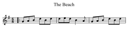 The Beach - staff notation