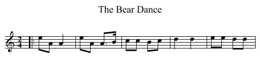 The Bear Dance - staff notation