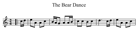 The Bear Dance - staff notation