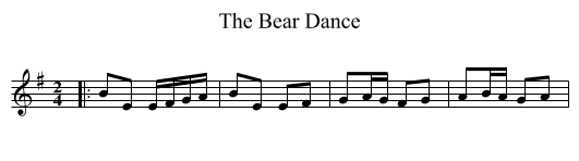 The Bear Dance - staff notation