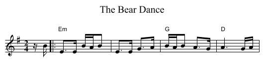The Bear Dance - staff notation