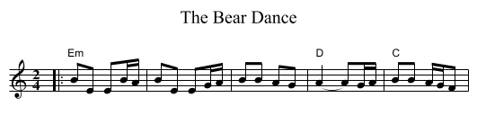 The Bear Dance - staff notation
