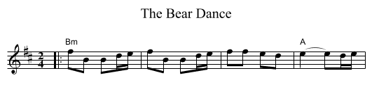 The Bear Dance - staff notation