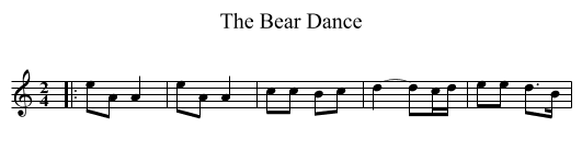 The Bear Dance - staff notation