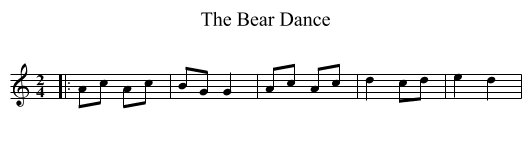The Bear Dance - staff notation