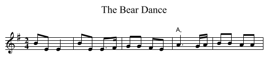 The Bear Dance - staff notation