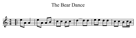 The Bear Dance - staff notation