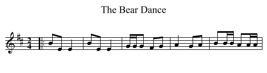 The Bear Dance - staff notation