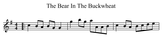 The Bear In The Buckwheat - staff notation