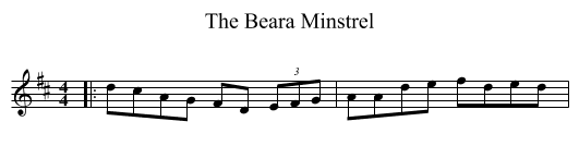The Beara Minstrel - staff notation