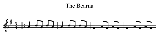 The Bearna - staff notation