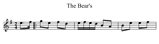 The Bear's - staff notation