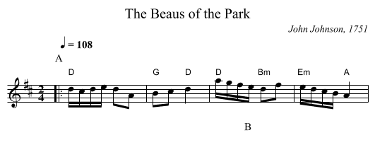 The Beaus of the Park - staff notation