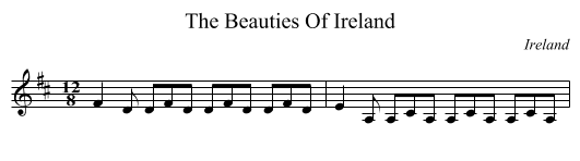 The Beauties Of Ireland - staff notation