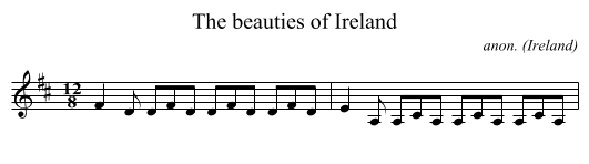 The beauties of Ireland - staff notation