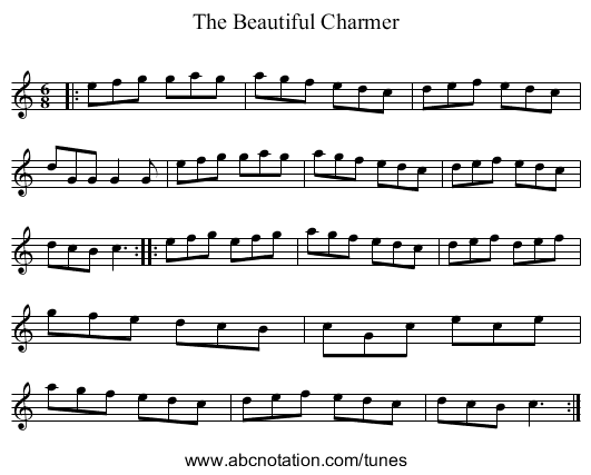 The Beautiful Charmer - staff notation