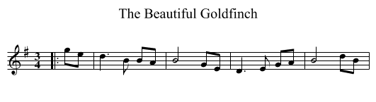 The Beautiful Goldfinch - staff notation