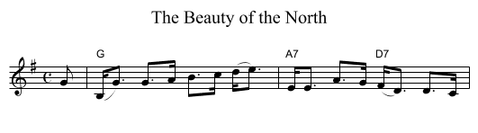 The Beauty of the North - staff notation