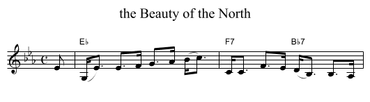 the Beauty of the North - staff notation