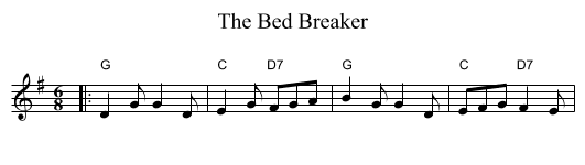 The Bed Breaker - staff notation