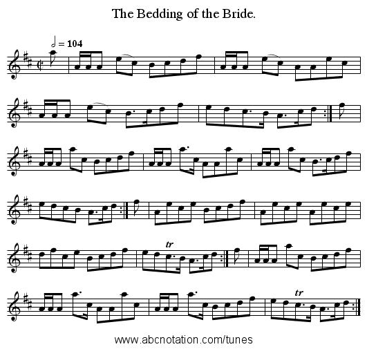 The Bedding of the Bride. - staff notation