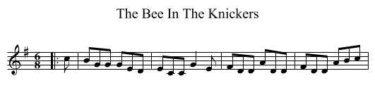 The Bee In The Knickers - staff notation