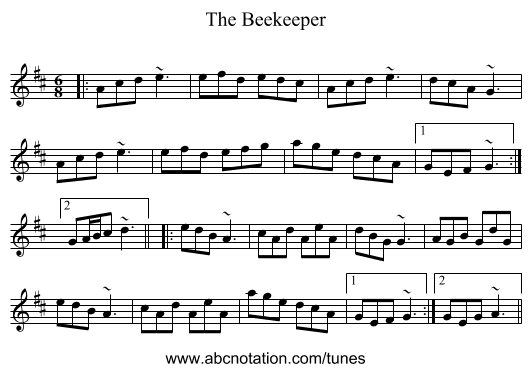 The Beekeeper - staff notation