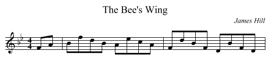The Bee's Wing - staff notation
