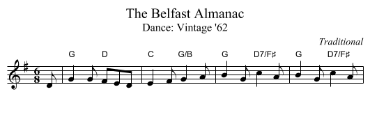 The Belfast Almanac - staff notation
